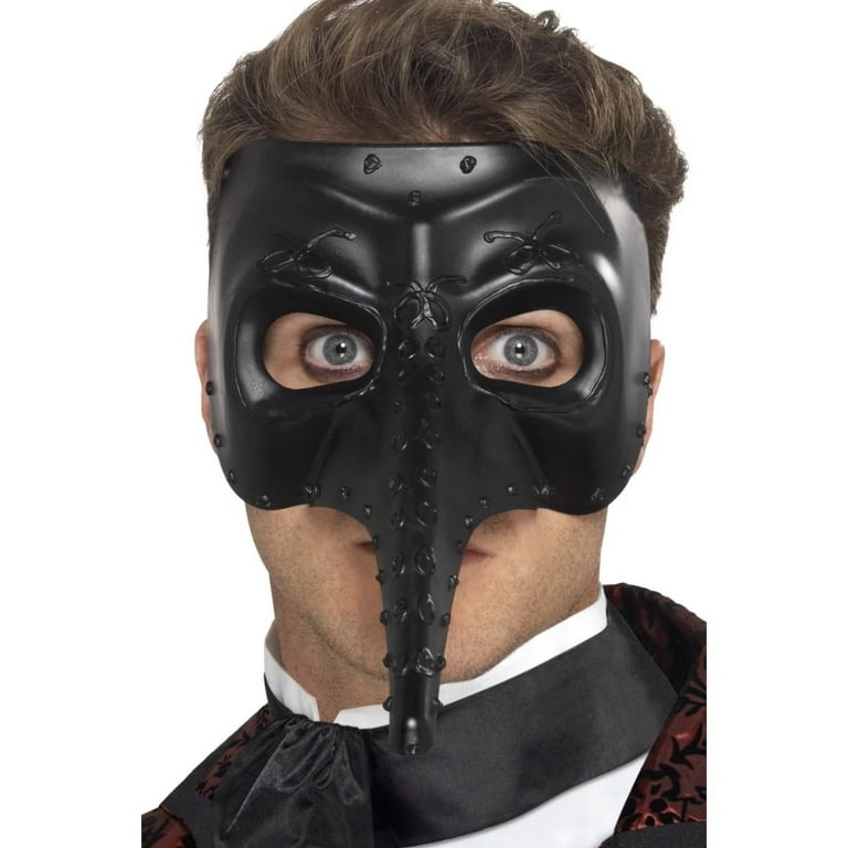 Venetian Gothic Capitano Mask Adult Black Venetian Gothic Capitano Mask Adult Black