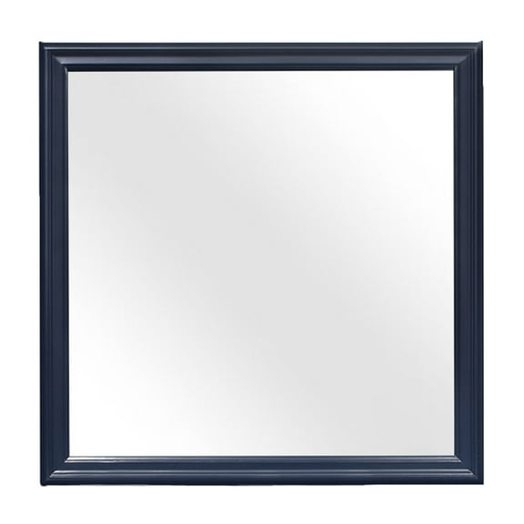 HomeRoots 482394 38 in. Blue Square Wood Framed Accent Mirror