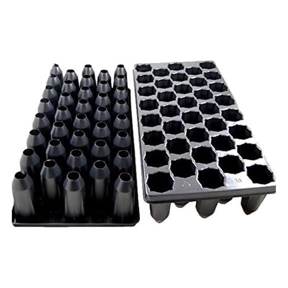 38 Cell Plug Trays - 25 Pack Seed Starting Tray, Deep 5" Cell Nursery Pots for Tomato, Pepper, Vegetable Propagation, Reusable 1020 Tray Compatible