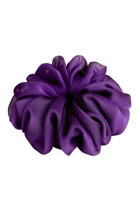 38 Colors Available, Big Scrunchies for Hair, Soft Cheer Chiffon large Ponytail Holder, Cute Birthday Gift for Women Girl Teen, Holiday Accessory (Chiffon Amber Gold)