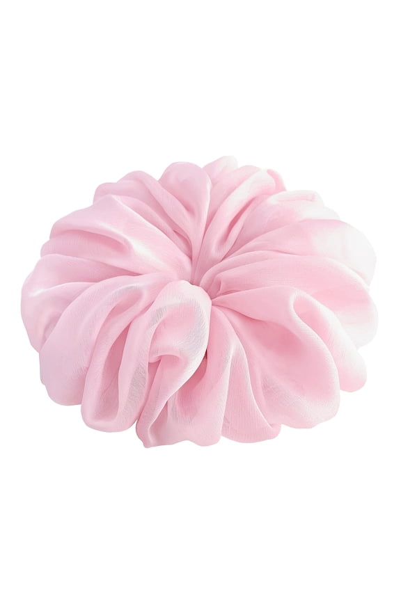 38 Colors Available, Big Scrunchies for Hair, Soft Cheer Chiffon large Ponytail Holder, Cute Birthday Gift for Women Girl Teen, Holiday Accessory (Chiffon Amber Gold)