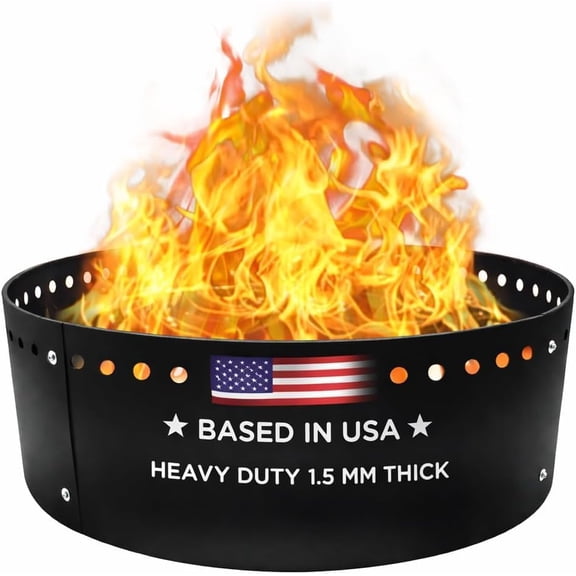38" D x 12" H Smokeless Fire Pit Insert, Heat-Resistant Heavy Duty Portable Round Fire Pit Ring Insert for Backyard, Fire Pits & Outdoor Bonfires