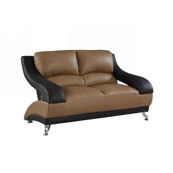 38" Dazzling Twoto Tone Leather Loveseat