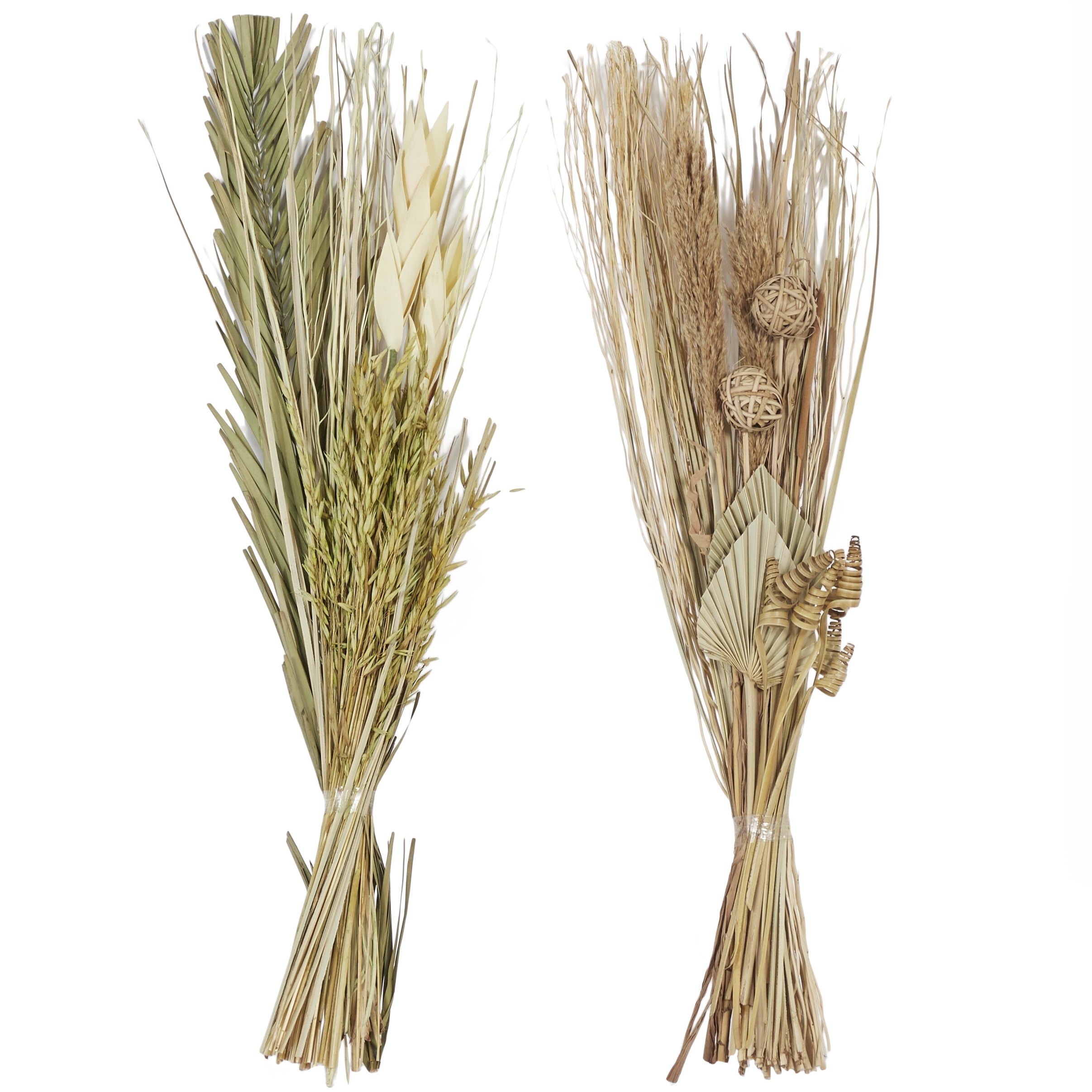 38" Natural Dried Pigeon Pea and Grass Bouquet Set