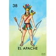 thumbnail image 1 of 38 El Apache Native American Warrior Loteria Card Mexican Bingo Lottery Day Of Dead Dia Los Muertos Decorations Mexico Sugar Skull Party Spanish Cool Wall Art Print Poster 12x18, 1 of 5