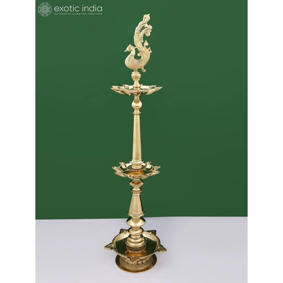 38" Handmade Peacock Lamp (Annam Lamp)