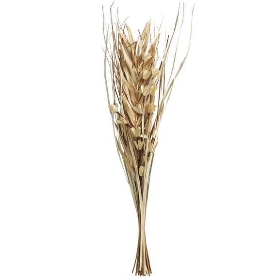 38" Handmade Tall Floral Grass Bouquet Dried Plant Natural Foliage Palm Leaf Bouquet, by DecMode