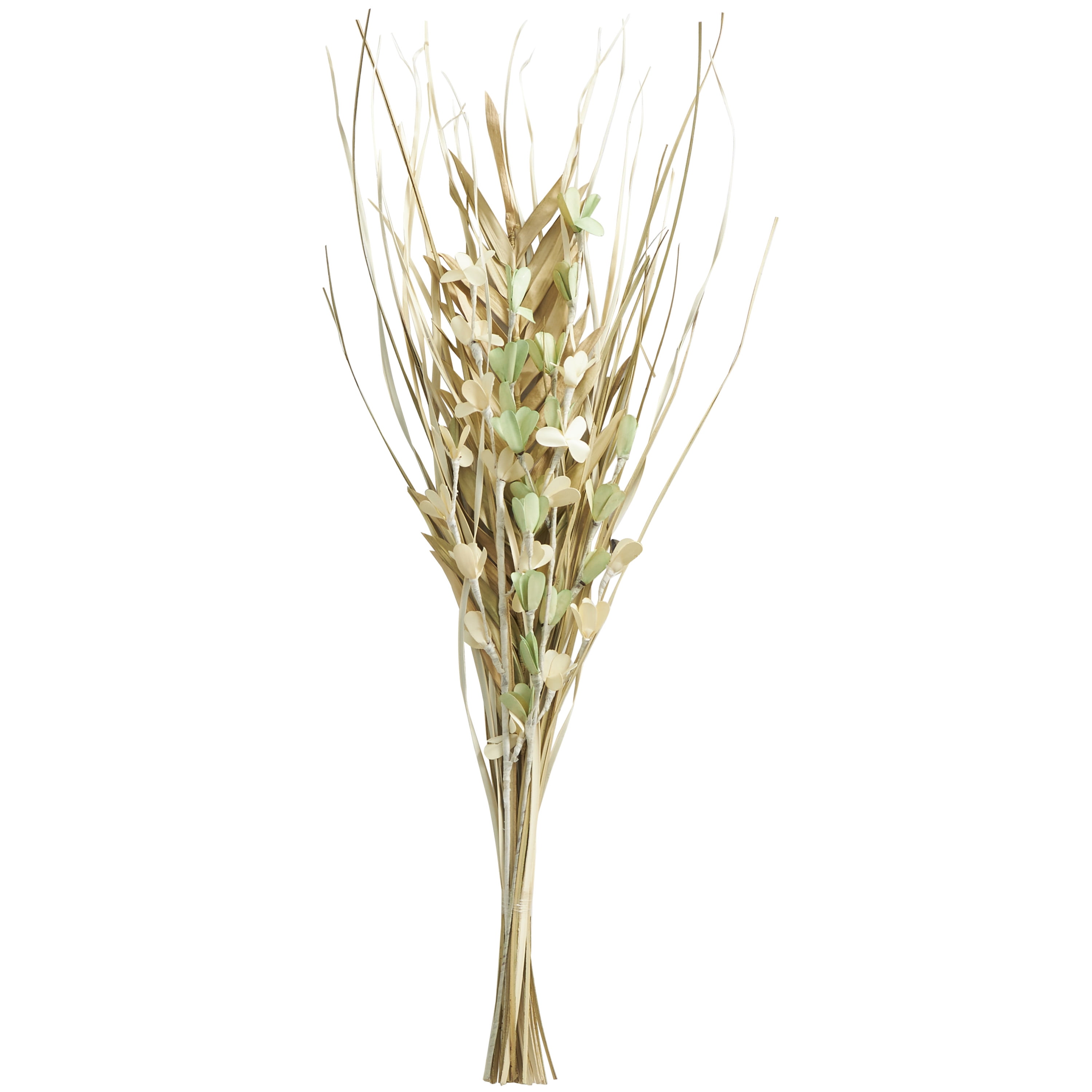 38" Handmade Tall Floral Grass Bouquet Dried Plant Natural Foliage Palm Leaf Bouquet with Green Accents, by DecMode