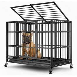 PawHut Indoor/Outdoor Heavy Duty Metal Dog Cage Kennel, Folding