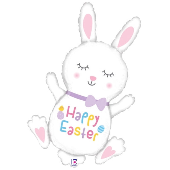 38 inch Hoppy Easter Bunny Foil Mylar Balloon - Party Supplies Decorations