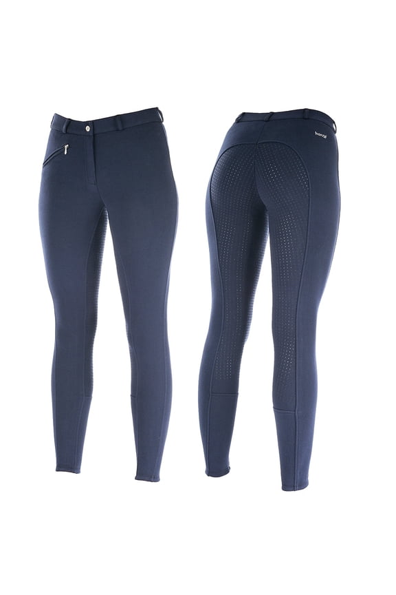 38" Horze Womens Active Silicone Grip Full Seat Breeches Peacoat Blue