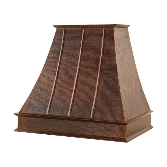 38 Inch 735 CFM Hammered Copper Wall Mounted Euro Range Hood with Slim Baffle Filters
