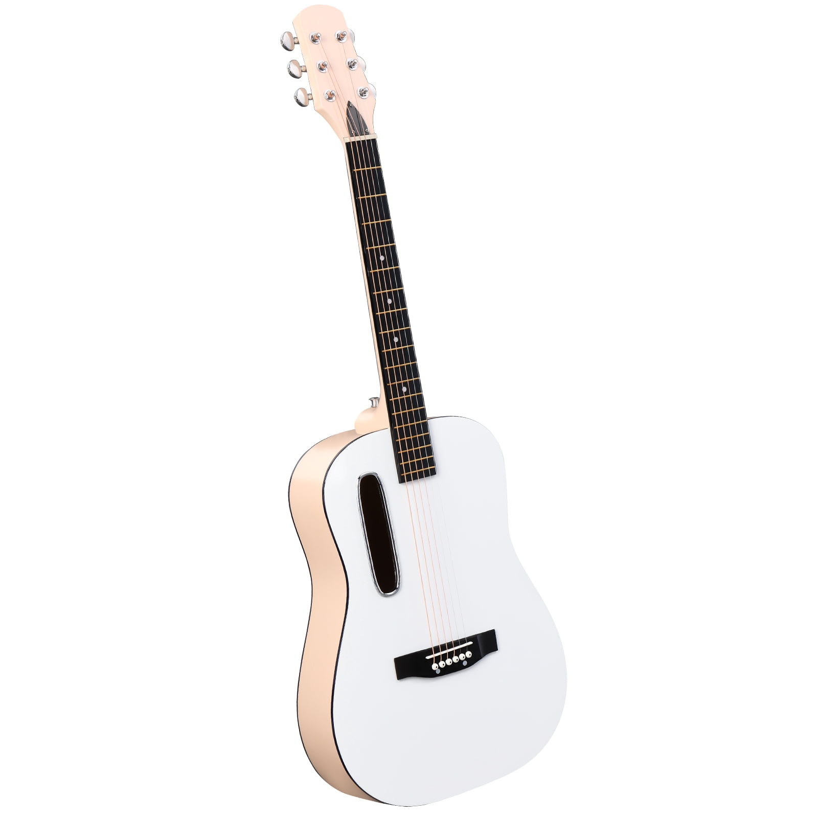 38-Inch Acoustic Guitar, H Body Shape, Basswood Construction, 6 Steel Strings, 21 Frets, Complete Starter Kit with Gig Bag, Strap, Picks, Spare Strings, Capo, and Wrench