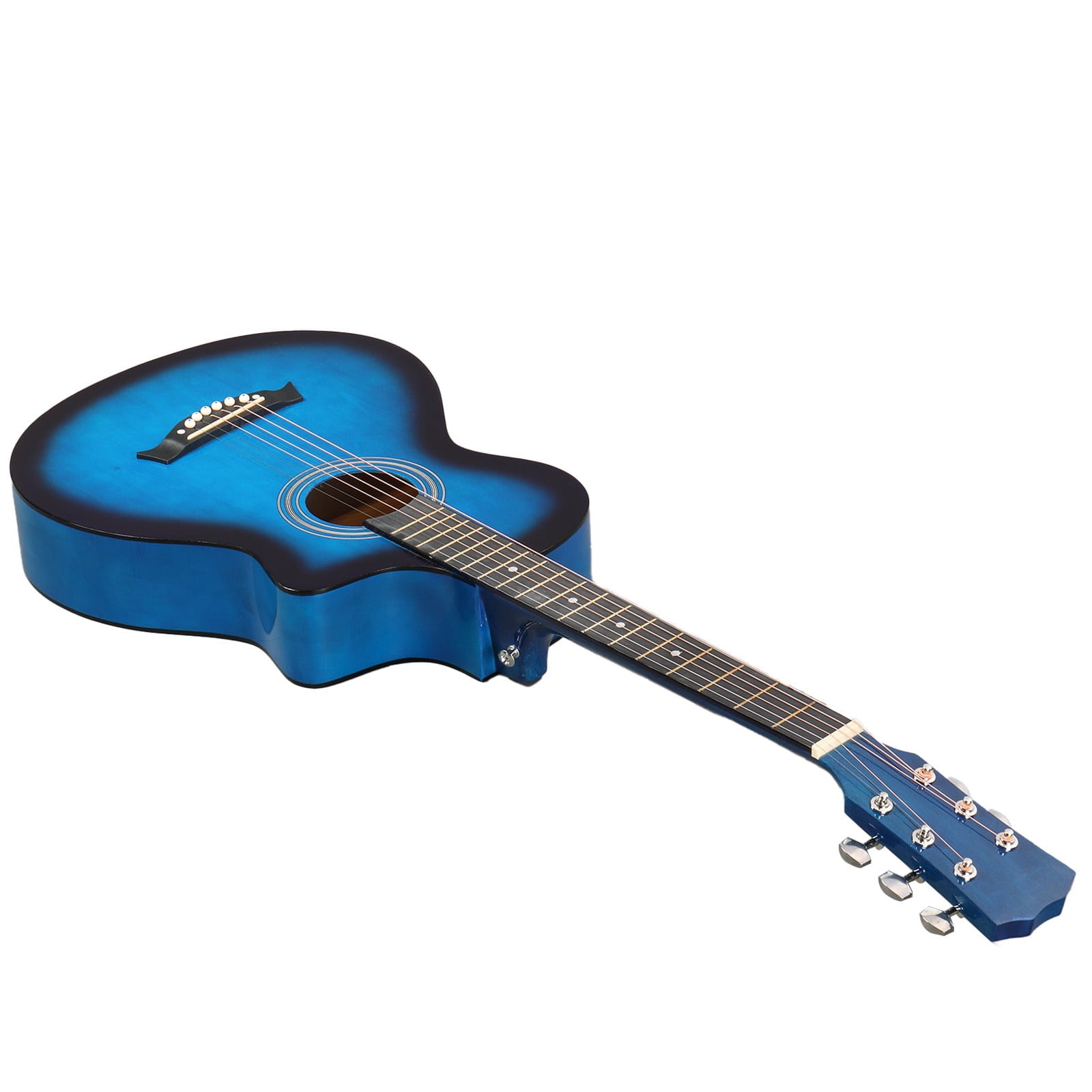 38-Inch Acoustic Guitar, JF Folk Body, Basswood Top Back and Sides, 6 Steel Strings, 21 Frets, Beginner Starter Kit with Gig Bag, Strap, Picks, Capo and Tuner