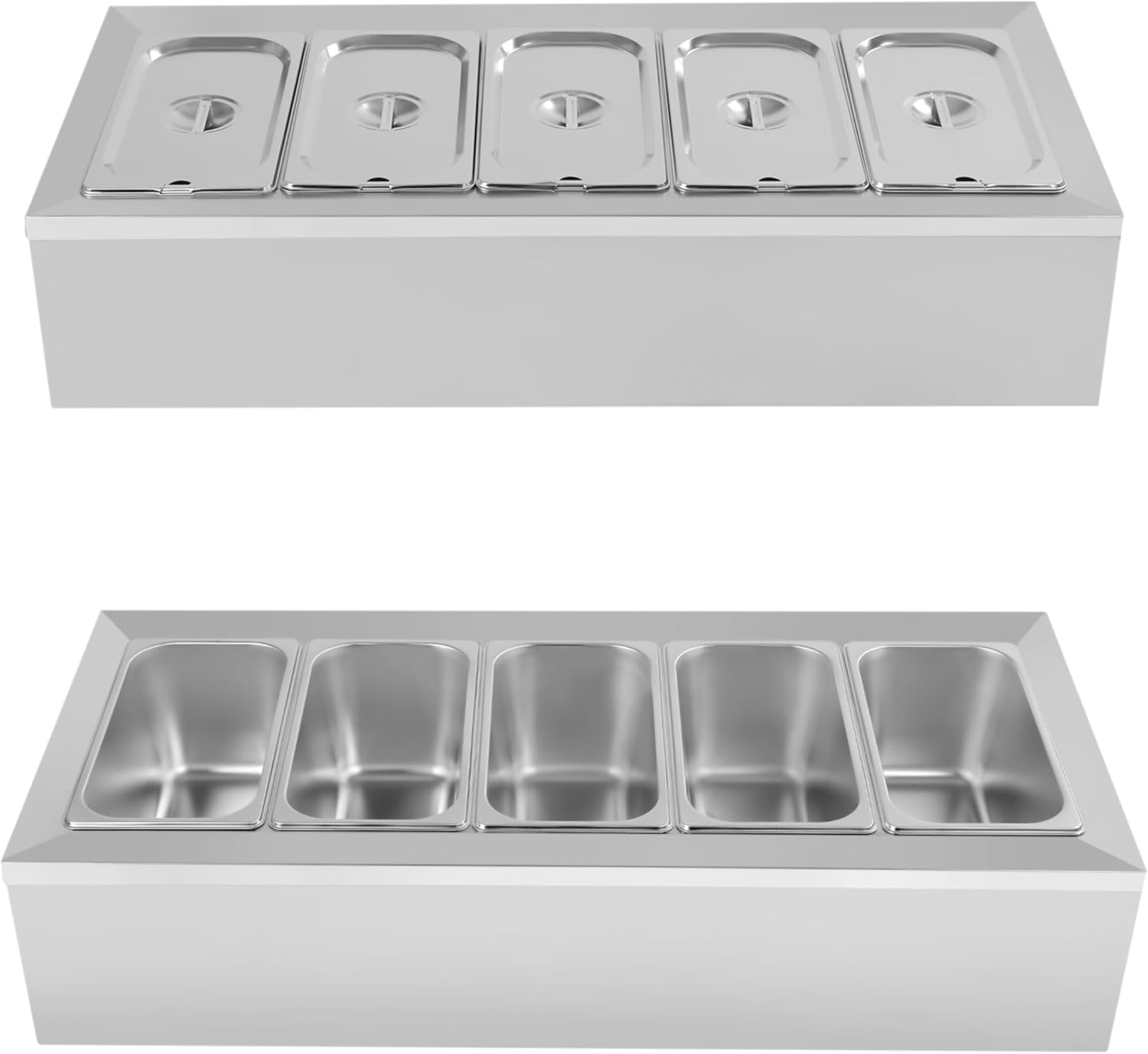 38-Inch Condiment Prep Station, Food Prep Center Self with 5 1/3 Pans ...