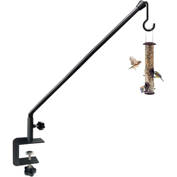 38 Inch Extended Reach Deck Hook Hanr for Railing, Heavy Duty Outdoor Plant Holder Hanging Bird Feeder Flower Basket Planter or Lanterns, 1 Pack