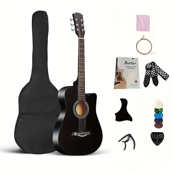 38 Inch Matte Acoustic Guitar - Suitable For Beginners And Adults, Perfect For Parties And Events, Comfortable To Play, Featuring Oak Panels And Abs Nuts, An Excellent Gift For Christmas/Halloween