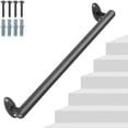 thumbnail image 1 of 38 Inch Pipe Stair Handrail Metal Staircase Handrail Industrial Hand Rails for Indoor & Outdoor Steps Wall Mount Hand Rails for Indoor Stairs 1.3" Pipe Safety Grab Bar for Stairs Porch, 1 of 8