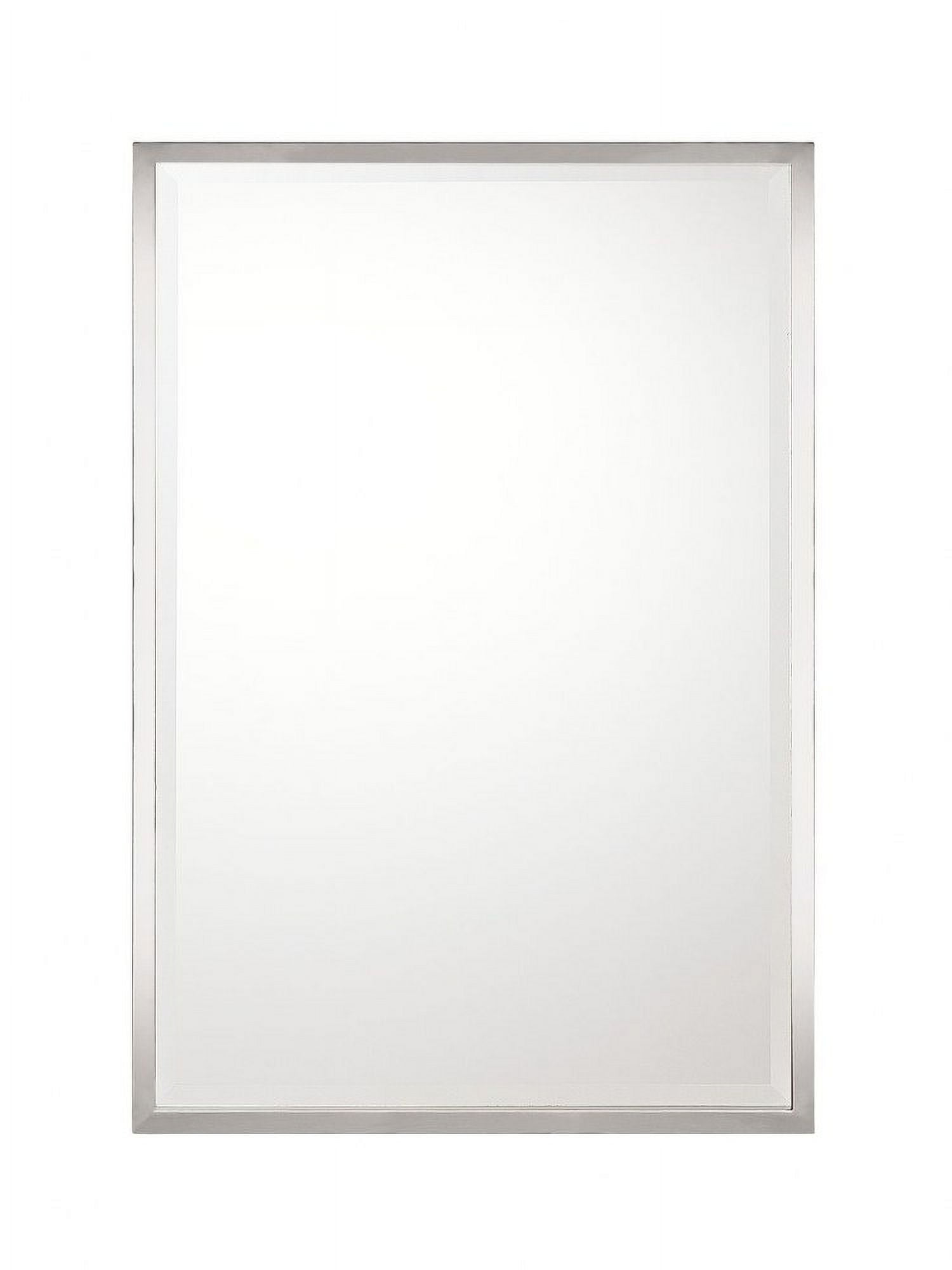 Polished Nickel Rectangular Beveled Wall Mirror