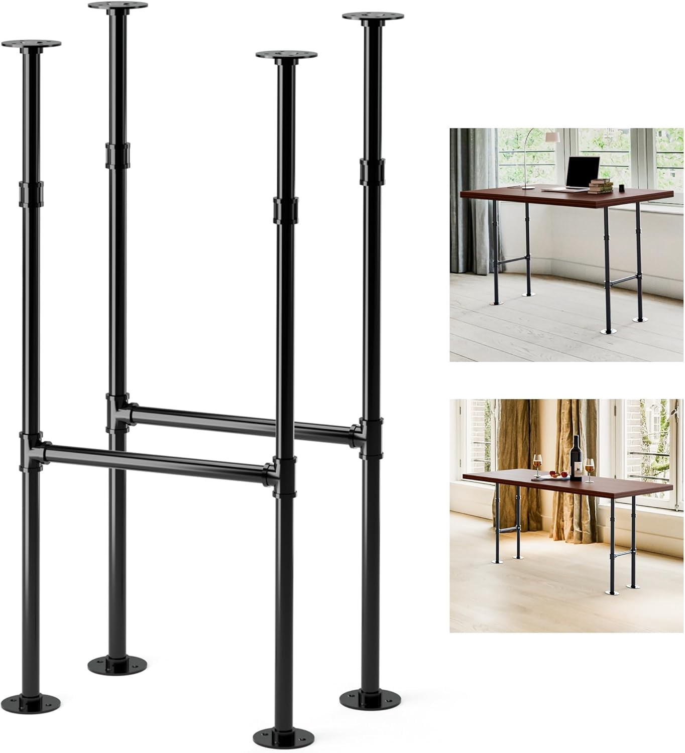 38 Inches Metal Table Legs, Industrial Pipe Counter Bar Height Table ...