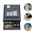 thumbnail image 1 of 38 Keys Electronic Cash Register Black Thermal Cash Register with Cash Drawer, 1 of 24
