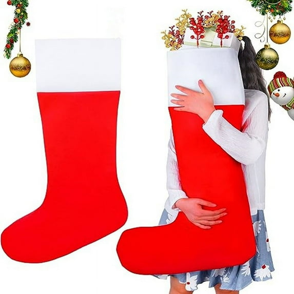38" Large Christmas Stockings Party Decoration,Giant Christmas Stocking Large Christmas Stocking for Christmas Party Decorations Xmas Holiday Tree Decor