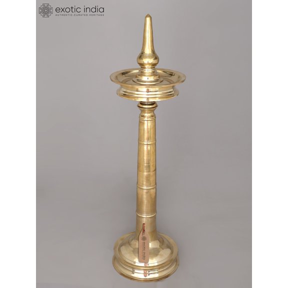 38" Large Nilavilakku - Traditional Deepasthambham in Brass | Ritual Item | Made in India