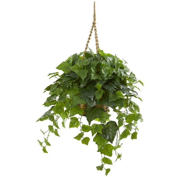 38 London Ivy Artificial Plant in Hanging Basket (Real Touch)