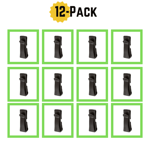 38 MM (1.5") Black Plastic Webbing Strap Belt Keeper (12-Pack)