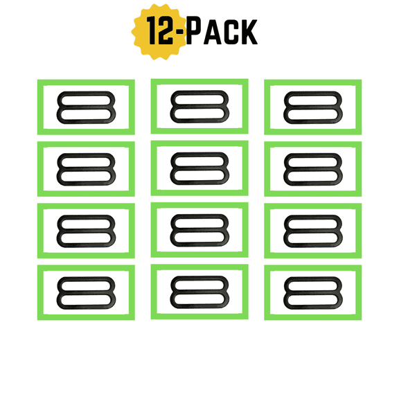 38 MM (1.5 Inch) Black Metal Tri-glide Rounded Sliders (12-Pack)