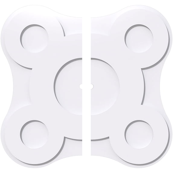 38"OD x 1"ID x 13 1/4"C x 1"P Luna Architectural Grade PVC Contemporary Ceiling Medallion, Two Piece