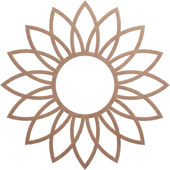 38"OD x 12 1/2"ID x 3/8"T Daisy Wood Fretwork Pierced Ceiling Medallion, Wood (Paint Grade)