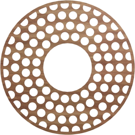 38"OD x 13 3/4"ID x 3/8"T Fink Wood Fretwork Pierced Ceiling Medallion, Walnut