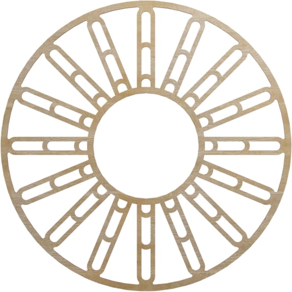 38"OD x 13 3/4"ID x 3/8"T Hale Wood Fretwork Pierced Ceiling Medallion, Hickory