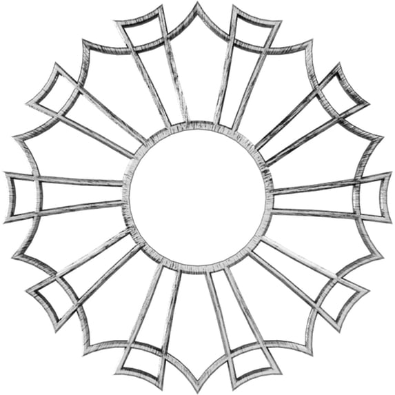 38"OD x 13 3/8"ID x 1"P Augustus Architectural Grade PVC Pierced Ceiling Medallion, Antiqued Pewter