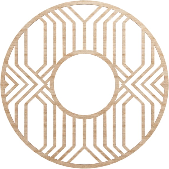 38"OD x 13 7/8"ID x 1/4"T Empire Wood Fretwork Pierced Ceiling Medallion, Alder