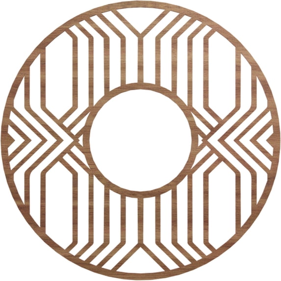 38"OD x 13 7/8"ID x 3/8"T Empire Wood Fretwork Pierced Ceiling Medallion, Walnut