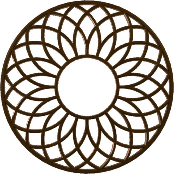 38"OD x 13"ID x 1"P Cannes Architectural Grade PVC Pierced Ceiling Medallion, Copper