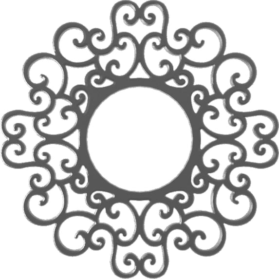 38"OD x 14 1/2"ID x 1"P Reims Architectural Grade PVC Pierced Ceiling Medallion, Nickel