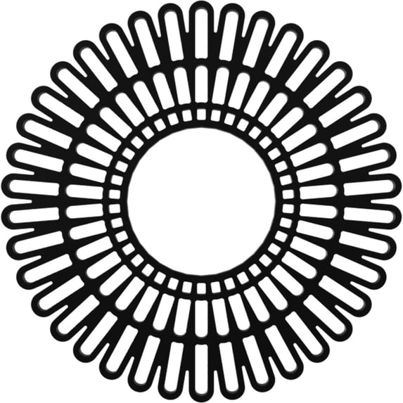 38"OD x 14 1/8"ID x 1"P Cornelius Architectural Grade PVC Pierced Ceiling Medallion, Black