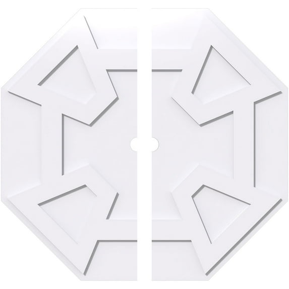 38"OD x 2"ID x 13 1/4"C x 1"P Logan Architectural Grade PVC Contemporary Ceiling Medallion, Two Piece