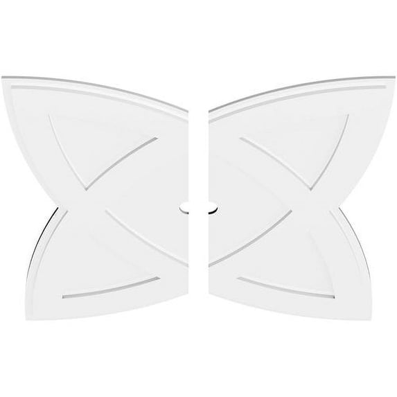38"OD x 2"ID x 14 1/4"C x 1"P Cosmo Architectural Grade PVC Contemporary Ceiling Medallion, Two Piece