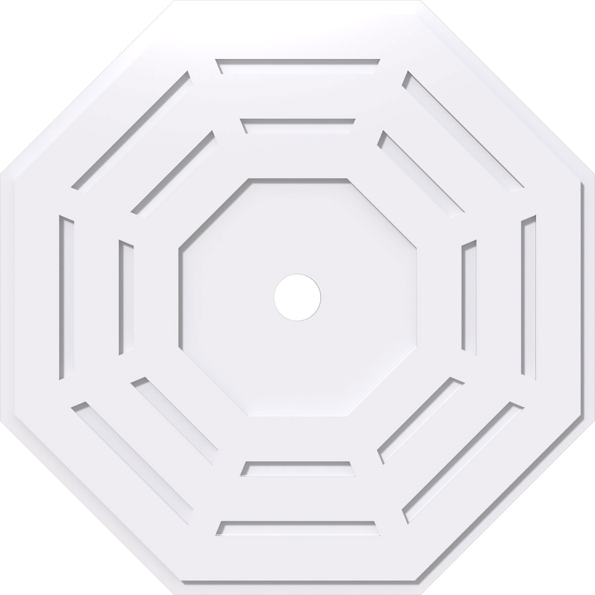 38" White PVC Contemporary Ceiling Medallion