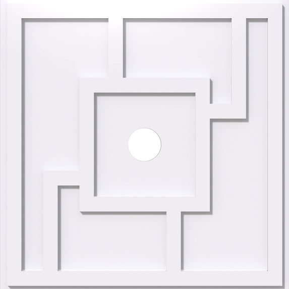 38"OD x 4"ID x 13 1/4"C x 1"P Knox Architectural Grade PVC Contemporary Ceiling Medallion
