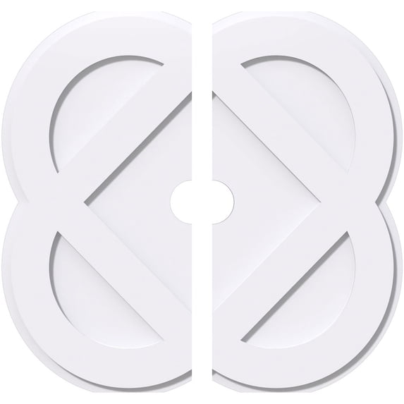 38"OD x 4"ID x 15 1/4"C x 1"P Charlotte Architectural Grade PVC Contemporary Ceiling Medallion, Two Piece