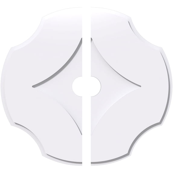 38"OD x 5"ID x 13 1/4"C x 1"P Percival Architectural Grade PVC Contemporary Ceiling Medallion, Two Piece