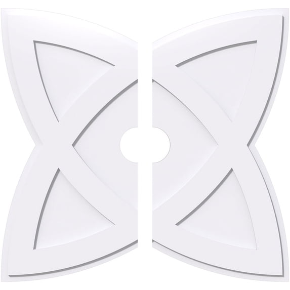 38"OD x 5"ID x 14 1/4"C x 1"P Cosmo Architectural Grade PVC Contemporary Ceiling Medallion, Two Piece