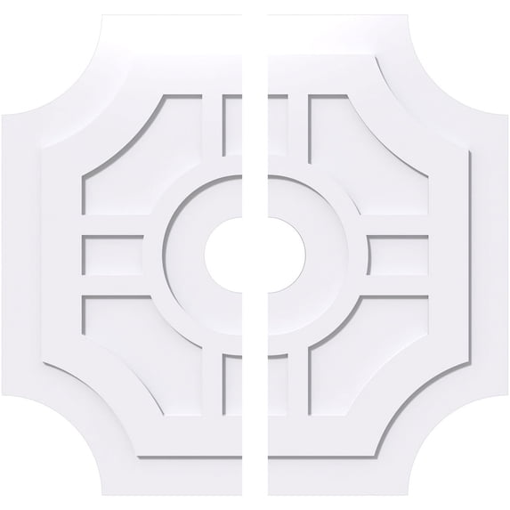 38"OD x 6"ID x 12 1/2"C x 1"P Haus Architectural Grade PVC Contemporary Ceiling Medallion, Two Piece