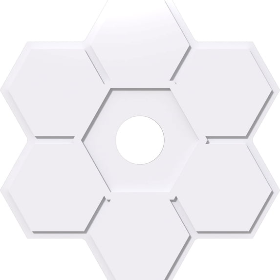 38"OD x 6"ID x 13 1/4"C x 1"P Daisy Architectural Grade PVC Contemporary Ceiling Medallion