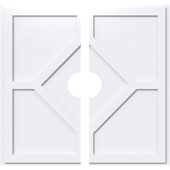 Embry Architectural Grade PVC Contemporary Ceiling Medallion 38"OD x 6"ID x 13 1/4"C - Two Piece